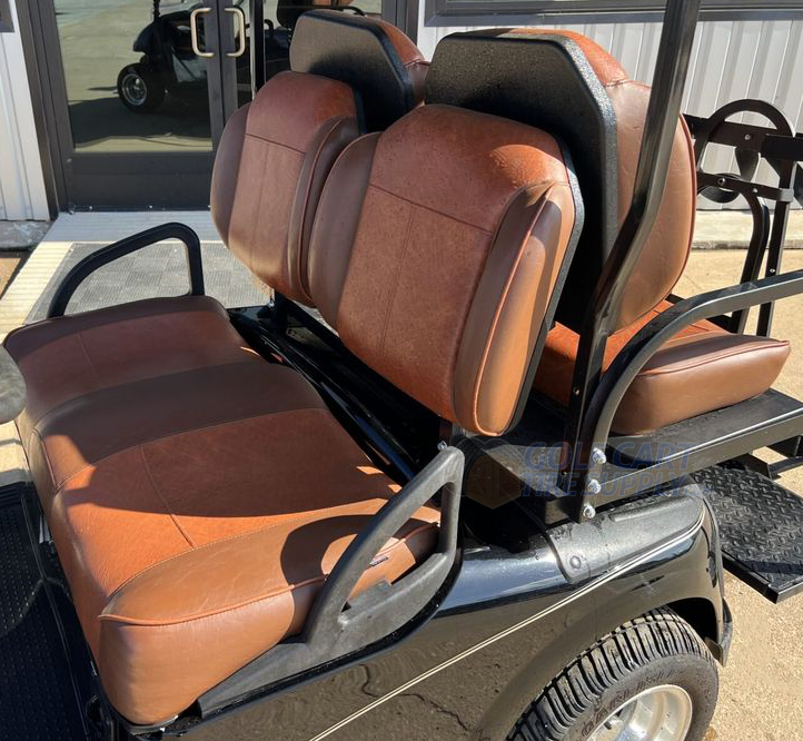 Golf cart seats custom brown and tan