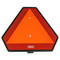 Golf Cart Slow Moving Vehicle Sign - Reflective Orange Triangle + Mounting Bracket