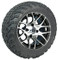 12" GTW Pursuit Machined/Black Wheels and 23" All Terrain Tires Combo