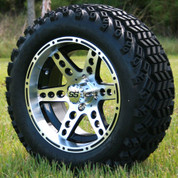 14" DOMINATOR Machined/Black Wheels and 23x10-14" DOT All Terrain Tires Combo