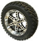 14" DOMINATOR Machined/Black Wheels and 23x10-14" DOT All Terrain Tires Combo