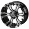 12" VAMPIRE Machined/ Black Aluminum Wheels and 25" EXTREME Terrain Tires Combo - Set of 4
