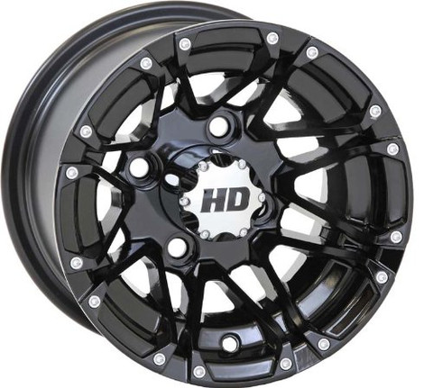 Black STI HD3 10" Wheels and GTX Slasher DOT Tires Combo