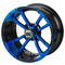 14" STORM TROOPER Black/BLUE Aluminum Golf Cart Wheels - Set of 4