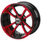 14" STORM TROOPER Black/RED Aluminum Golf Cart Wheels - Set of 4