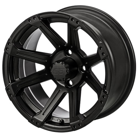 14" RAMPAGE Matte Black Golf Cart Wheels - Set of 4 | Golf ...