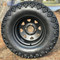 12" BLACK Steel Window Wheels and 23x10.5-12" DOT All Terrain Tires Combo