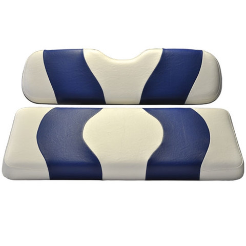 MADJAX Wave Two Tone Front Seat Covers in White/Blue - Fits all Carts!