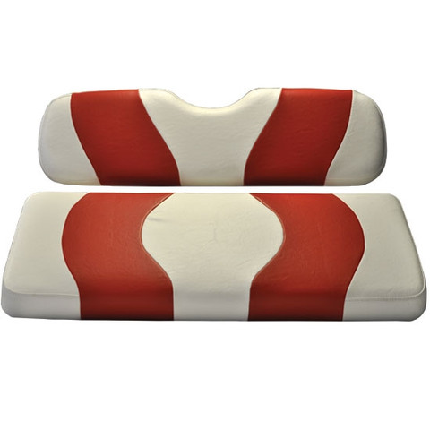 MADJAX Wave Two Tone Front Seat Covers in White/Red - Fits all Carts!