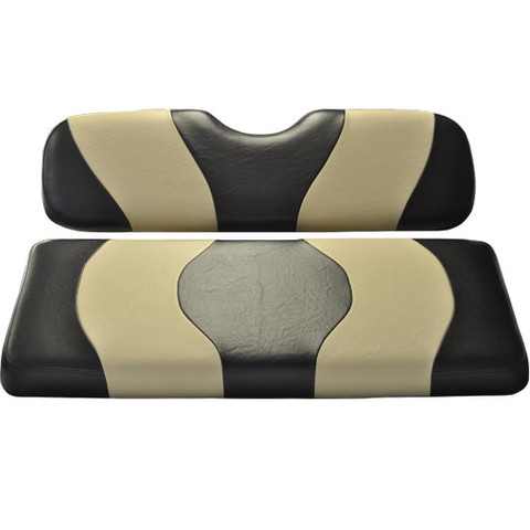 MADJAX Wave Two Tone Front Seat Covers in Black/Tan - Fits all Carts!