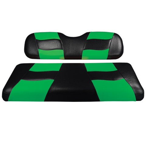 MADJAX Riptide Two Tone Front Seat Covers in Black/Green -  Fits all Carts!