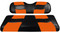 MADJAX Riptide Two Tone Front Seat Covers in Black/Orange -  Fits all Carts!