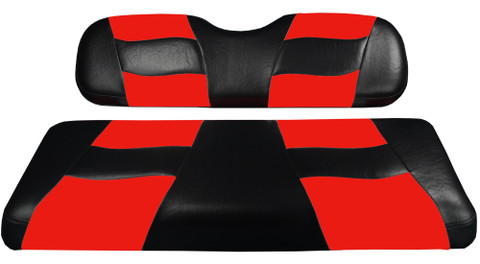 MADJAX Riptide Two Tone Front Seat Covers in Black/Red -  Fits all Carts!