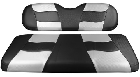 MADJAX Riptide Two Tone Front Seat Covers in Black/Silver -  Fits all Carts!