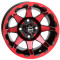 12" STI HD6 Radiant RED/Black Golf Cart Wheels - Set of 4