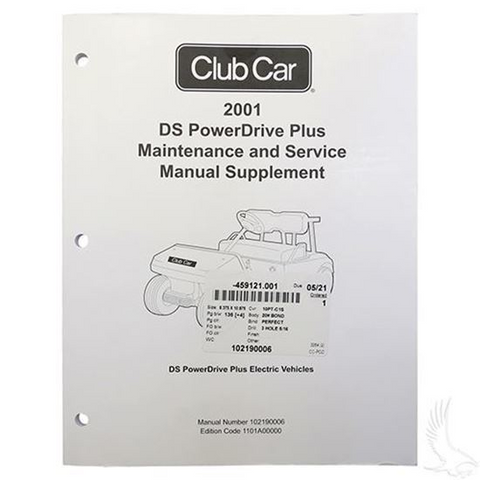 Club Car DS PowerDrive Plus Maintenance & Service Supplement (For 48V 2001)