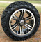 14" RAIDER Machined/ Black Wheels and 23x10-14" DOT All Terrain Tires Combo - Set of 4