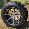 12" BANSHEE Machined/Black Aluminum Wheels and 20x10-12" DOT All Terrain Tires Combo