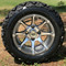 12" BANSHEE Gunmetal Aluminum Wheels and 20x10-12" DOT All Terrain Tires Combo - Set of 4