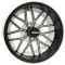 14" NIGHTHAWK White/Gloss Black Aluminum Golf Cart Wheels - Set of 4