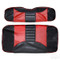 Club Car DS Seat Covers - Rally Front Seats - Black/Red (Fits 2000+)