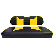 Club Car DS Seat Covers - Rally Front Seats - Black/Yellow (Fits 2000+)