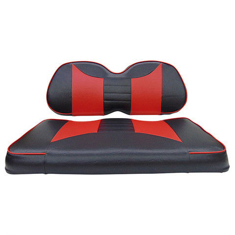 Club Car Precedent Seat Covers - Rally Front Seats - Black/Red