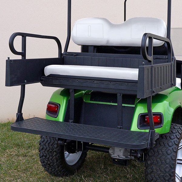 EZGO TXT Aluminum Rear Seat / Cargo Box Combo Kit - White (fits 1996