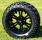 14" VAMPIRE Gloss Black Aluminum Wheels and 23x10-14 All Terrain Tire Combo - Set of 4