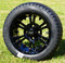 12" VAMPIRE Gloss Black Aluminum Wheels and 215/40-12 Low Profile DOT Tires Combo - Set of 4