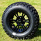 12" VAMPIRE Gloss Black Aluminum Wheels and 23x10.5-12 All Terrain Tires Combo