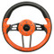 Club Car Precedent 13" Aviator-4 Orange Grip Golf Cart Steering Wheel w/ Black Spokes (Fits all Years)
