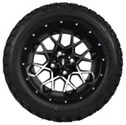 14" ITP Hurricane Machined/ Black Wheels and Slasher 23" XT Trail AT Tires Combo - Set of 4