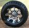 12" TEMPEST Machined Aluminum Wheels and 22x9.5-12" ELITE Street DOT Tires Combo