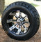 12" TEMPEST Machined Aluminum Wheels and 22x9.5-12" ELITE Street DOT Tires Combo