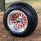 10" PHOENIX RED/ Machined Wheels and 205/50-10 Low Profile DOT Tires Combo - Set of 4