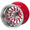 10" PHOENIX RED/ Machined Wheels and 205/50-10 Low Profile DOT Tires Combo - Set of 4