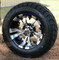 12" VAMPIRE Machined Aluminum Wheels and 22x9.5-12" ELITE Street DOT Tires Combo