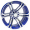 15" TERMINATOR Machined/ BLUE Wheels and Innova Driver 205/35R-15" Low Profile DOT Tires Combo - Set of 4