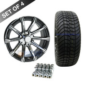 15" RHOX AC598 Machined/ Black Wheels and Innova Driver 205/35R-15" Low Profile DOT Tires Combo
