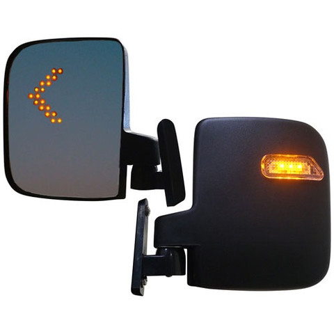 LED Turn Signal Golf Cart Mirrors - Fully Adjustable Side Mirrors