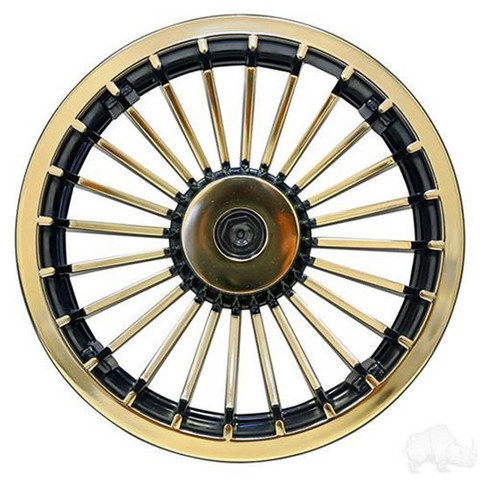 8" Turbine Gold and Black Wheel Cover