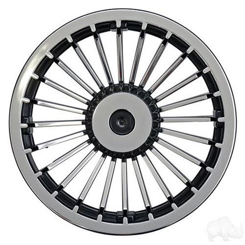 8" TURBINE Black/Silver Wheel Cover