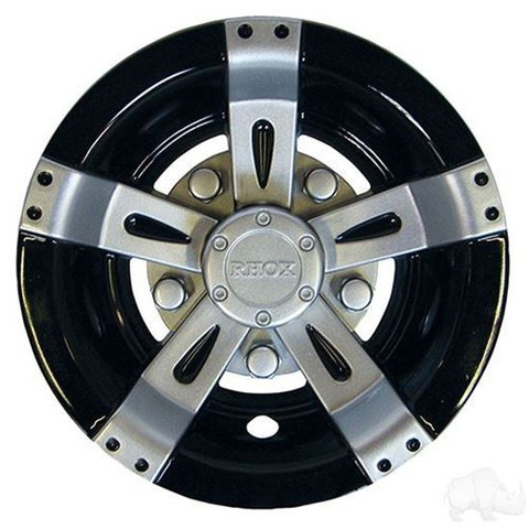 8" RHOX Vegas Silver Metallic and Black Wheel Cover