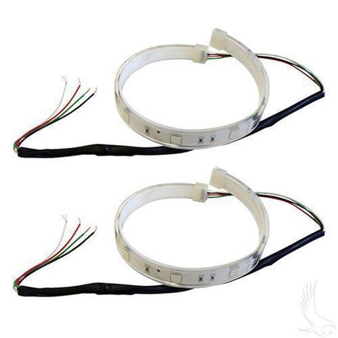 (2) Flexible LED Light Strips, 12" with Wire Leads, 12 VDC, Red