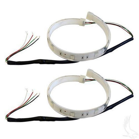 (2) Flexible LED Light Strips, 12" with Wire Leads, 12 VDC, Yellow