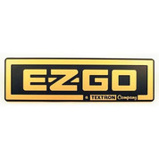 EZGO TXT Front Name Plate/ Emblem - Black & Gold Logo (For 1996-2013)