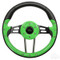 EZGO Steering Wheel 13" Aviator4 Lime Green Grip w/ Black Spokes