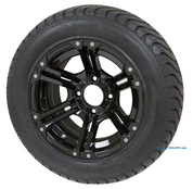 12" TERMINATOR BLACK Wheels and 215/50-12 ComfortRide DOT Tires