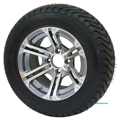 12" TERMINATOR Gunmetal Wheels and Low Profile 215/50-12 DOT Tires